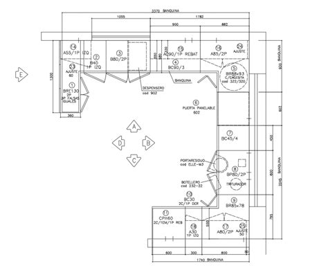 Kitchen top view layout plan with dimensions cad drawing details dwg file - Cadbull