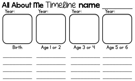 All About Me Kindergarten Timeline Freebie