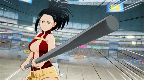 My Hero Academia: One's Justice screenshots feature Tsuyu Asui, Denki Kaminari, Momo Yaoyorozu