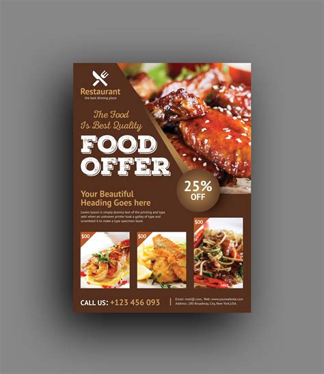 Luxury Restaurant Flyer Template | Restaurant flyer, Food poster design ...