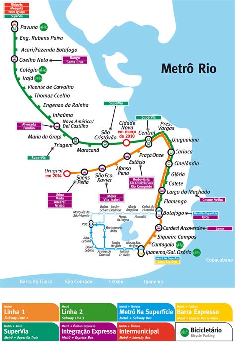 Rio de Janeiro metro map, Brazil