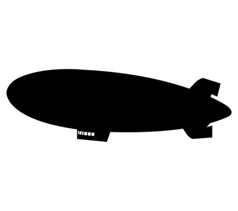 airship dirigible blimp air balloon black silhouette 639967 Vector Art ...