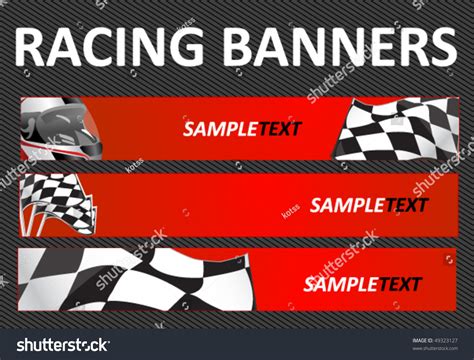 Racing Web Banners Stock Vector Illustration 49323127 : Shutterstock