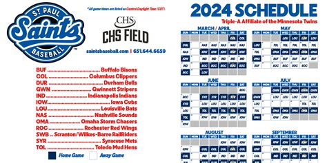 St Paul Saints Schedule 2024 Season - Emili Inesita