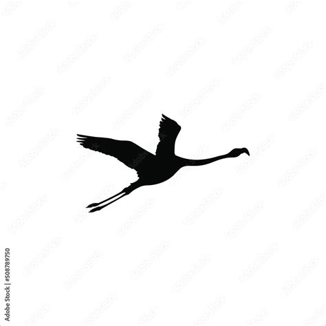 Flying Flamingo Silhouette. Vector Illustration Stock Vector | Adobe Stock