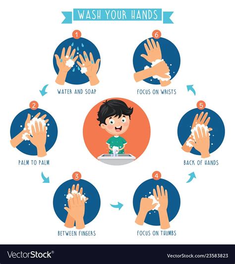 Washing hands vector image on VectorStock | Hand washing poster, Hand washing, Hand hygiene