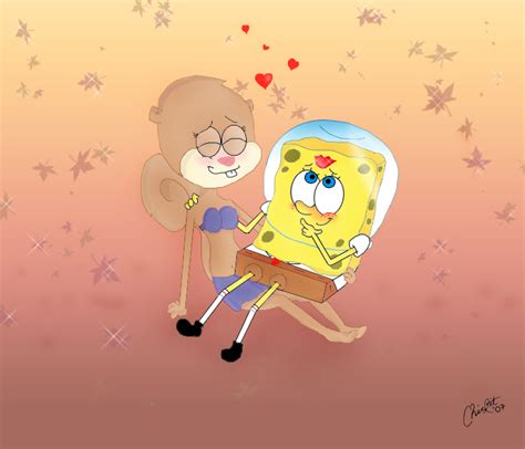 SpongeBob & Sandy Fall Kiss - SpongeBob And Sandy In Love Photo (21782581) - Fanpop