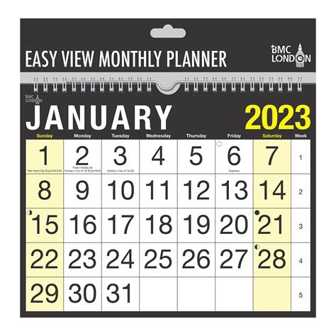 Buy 2023 Calendar and Planner Month to View/Week to View (Easy View ...