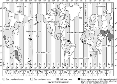 World Time Zone Map Printable in High Resolution with Names