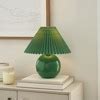 Nourison 13" Green Ceramic Round Accent Lamp With Pleated Shade : Target