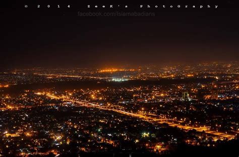 Night View of Islamabad City from Monal Margalla Hills