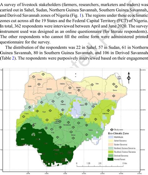 Ecoclimate zones of Nigeria showing the study areas | Download ...