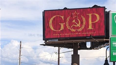 Colorado billboard replaces letter in 'GOP' with communism symbols