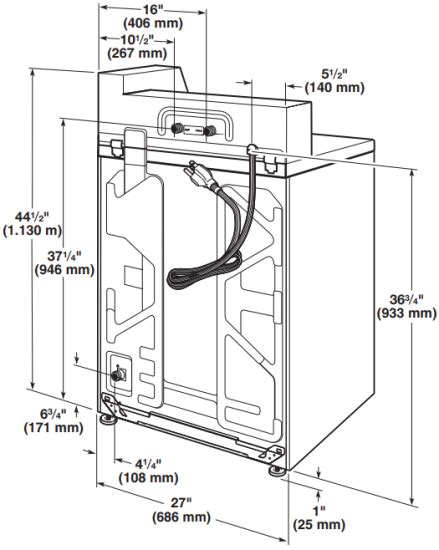 Whirlpool CAE2745FQ Top Load Washer with Deep-Water Wash System ...