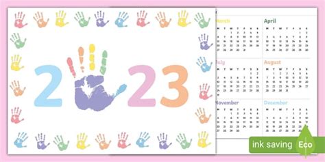 2023 Handprint Calendar Craft (teacher made) - Twinkl