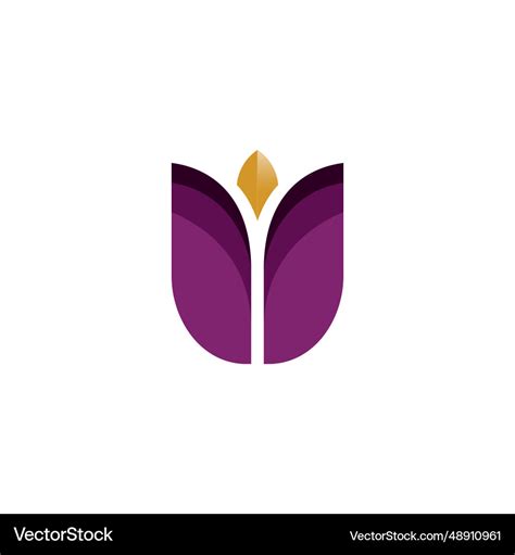 Letter u flower logo tulip logo Royalty Free Vector Image