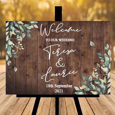 Rustic Wedding Welcome Sign | Etsy