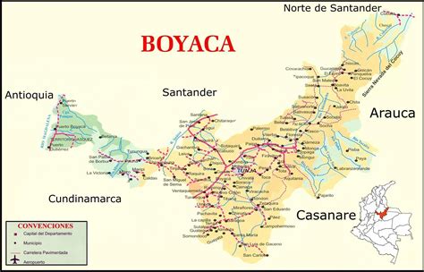 Boyaca Colombia Map | Boyaca, Mapa paises, Mapas