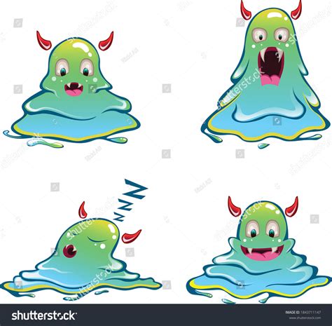 Cute Slime Cartoon Character Vector: เวกเตอร์สต็อก (ปลอดค่าลิขสิทธิ์ ...