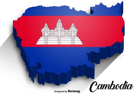 Vector Cambodia Map with Cambodian Flag 165150 Vector Art at Vecteezy