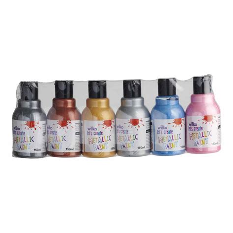 Wilko Metallic Paint 6 x 150ml | Wilko