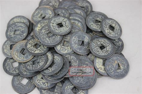 Collect 50pcs Chinese Bronze Coin China Old Dynasty Antique Currency Cash