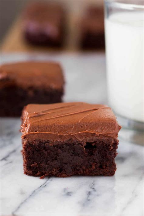 Fudge Brownies with Chocolate Frosting - Just So Tasty