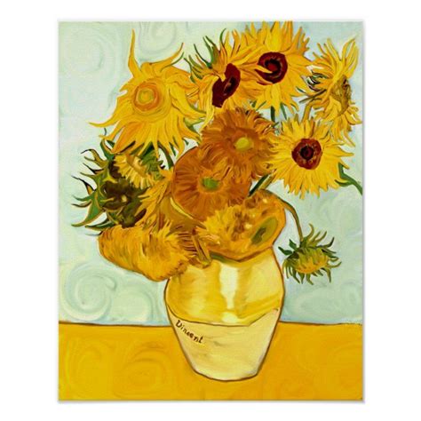 Vincent Van Gogh's Yellow Sunflower Painting 1888 Poster | Zazzle ...