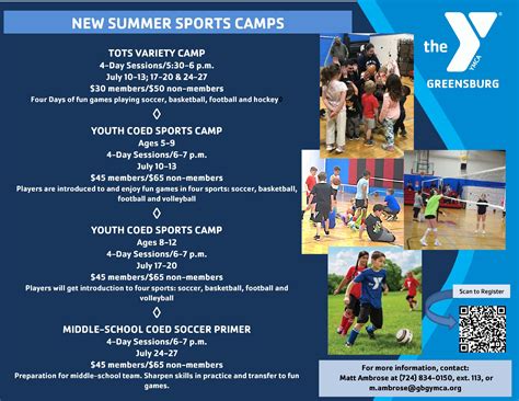 New Youth Summer Sports Camps - YMCA of Greensburg, PA | YOUTH ...