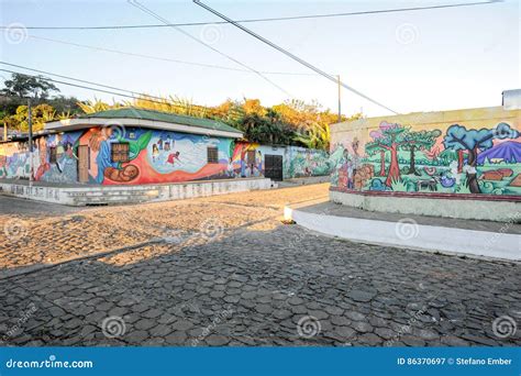 Murals on Homes at Conception De Ataco in El Salvador Editorial ...