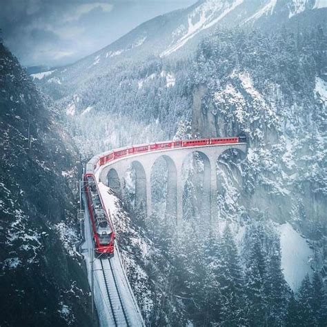 Lets hop on this train in Switzerland #switzerland #train #winter #snow ...