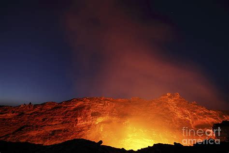 Lava Lake Illuminating Walls Of Pit Photograph by Richard Roscoe