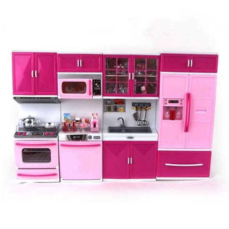 Doll Size Kitchen Barbie-sized Dollhouse Furniture Mini Kids Kitchen ...