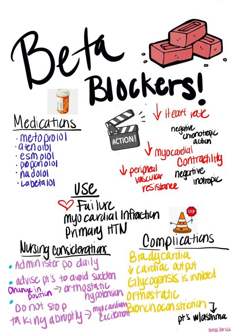 Pharm Cheat Sheet Beta Blocker Nursing Students instant - Etsy