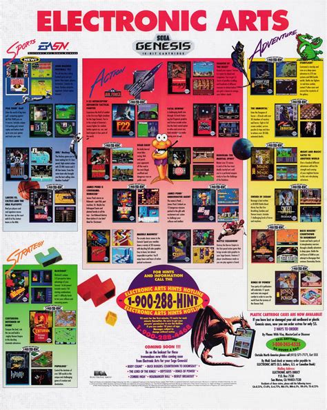 Electronic Arts Genesis Games Poster from EGM 30 - Members Albums - Retromags Community