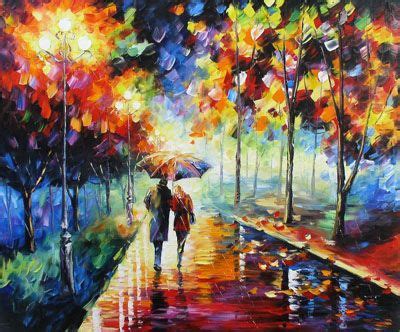 Painting of a couple walking in the rain | Rain art, Art