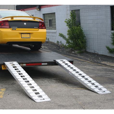 Aluminum Hook End Car Trailer Ramps - 192" L x 18" W | Discount Ramps