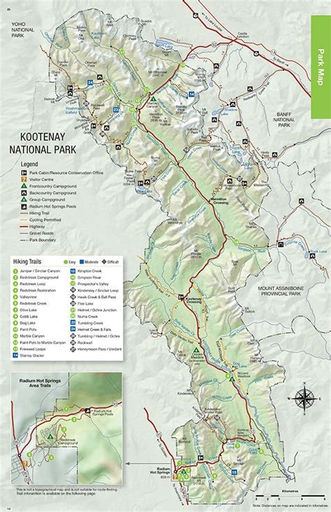 Maps - Kootenay National Park Hiking Map, Hiking Trails, Yoho National ...