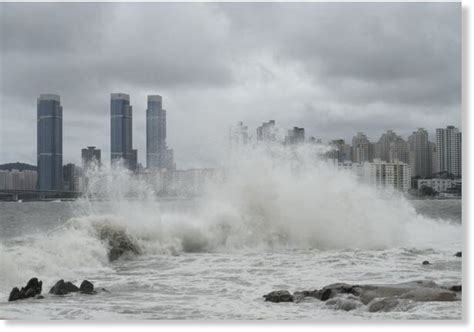 Tropical Storm Khanun pounds South Korea's coastal regions — Earth ...