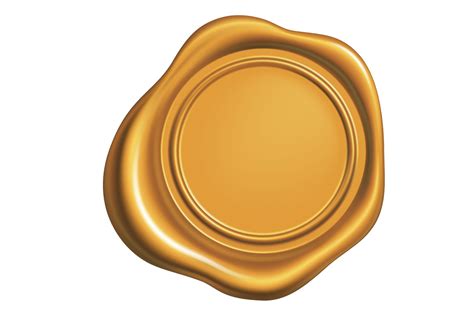 Golden wax seal isolated on a transparent background 22024715 PNG