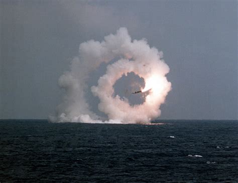 A D-5 Trident II missile spins out of control after being launched from USS Tennessee (SSBN-734 ...