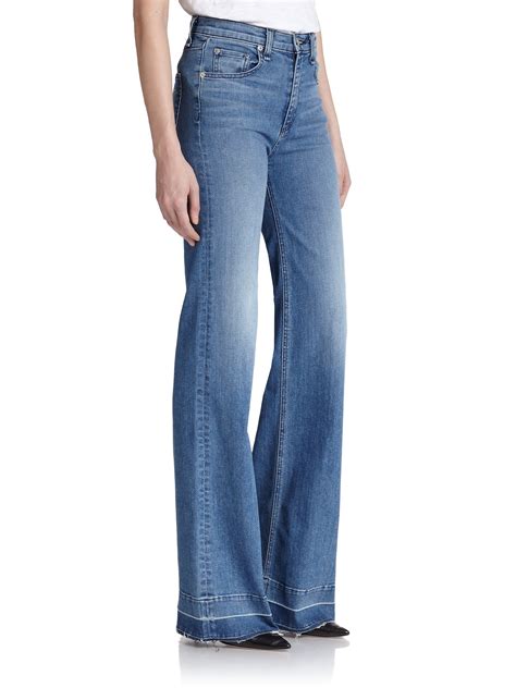 Rag & Bone Justine Wide-leg Jeans in Blue - Lyst