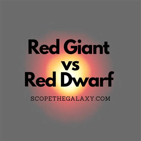 Red Giant vs Red Dwarf (How Are They Different?) | Scope The Galaxy