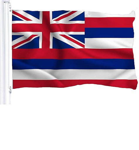 G128 - Hawaii State Flag 3x5 ft Printed Brass Grommets 150D Quality Polyester Flag Indoor ...