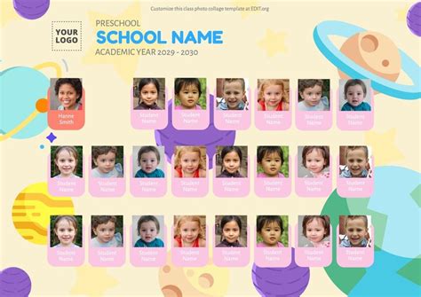 Customize free school class photo templates