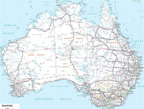 Australia Road Map - Australia • mappery