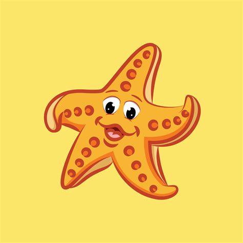 The starfish with the body part and the happy face 4857704 Vector Art at Vecteezy