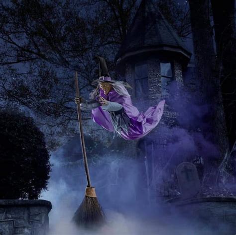 12-Foot Animated Hovering Witch Halloween Animatronic | Home Depot's 12 ...