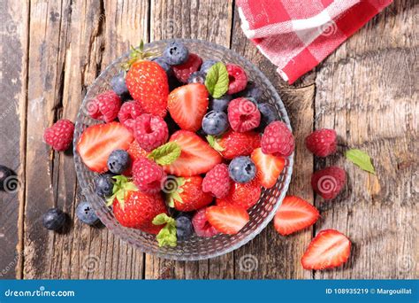 Berry fruit salad stock image. Image of summer, fruit - 108935219