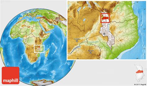 Physical Location Map of Rumphi, highlighted country, within the entire ...